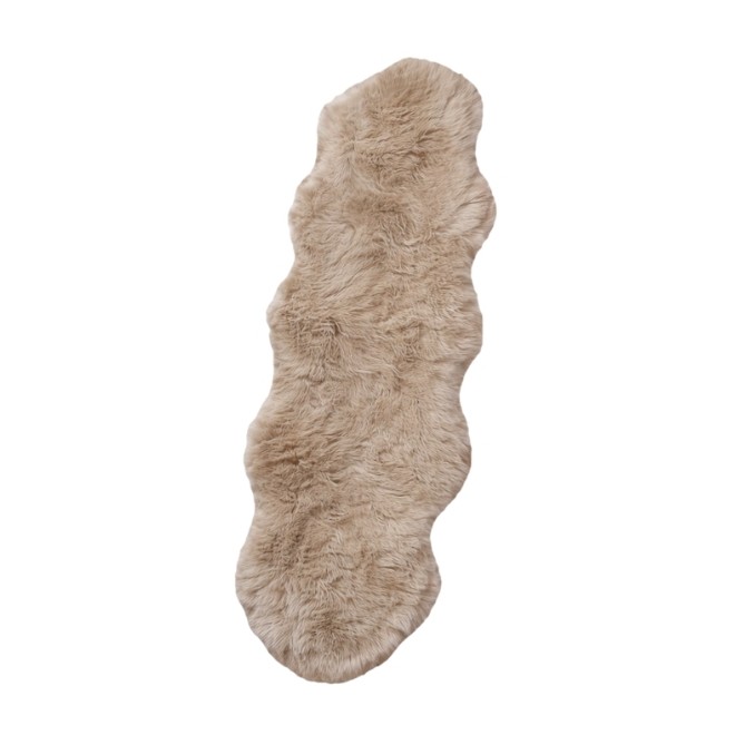 Alfombra Peluche Larga Marrón Claro...