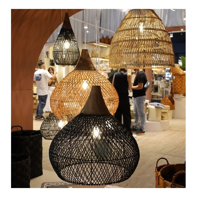 Pantalla de Rattan Negro 60x60 - Base...