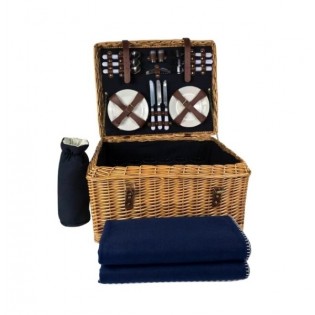 Cesta de picnic de mimbre...