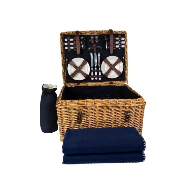 Cesta de picnic de mimbre Azul...