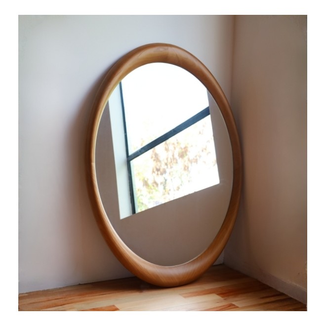 Espejo Ovalado Marco madera natural...